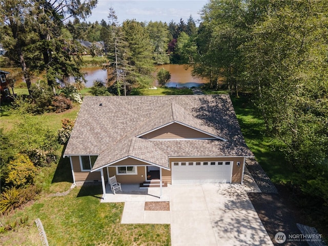464 Dolphin Ave NE, Ocean Shores, WA 98569 - birds eye view of property featuring a water view