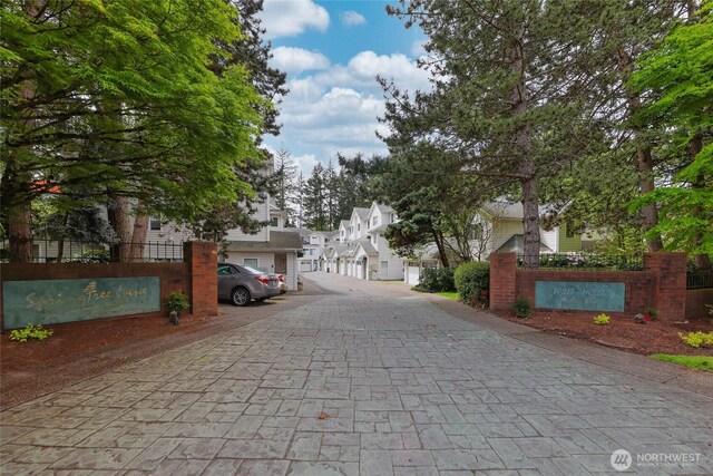 view of road with a residential view