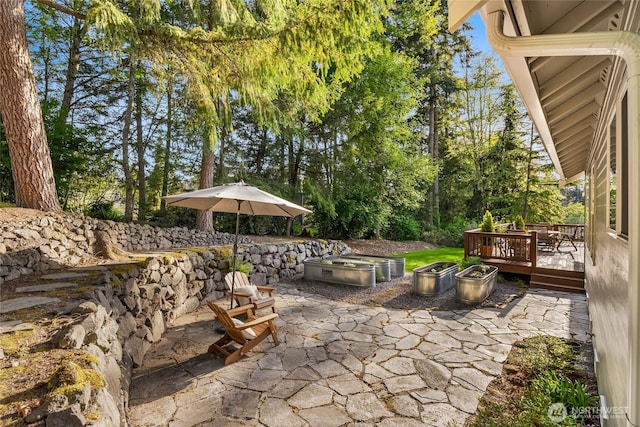 1893 Commodore Ln NW, Bainbridge Island, WA 98110 - view of patio featuring a wooden deck