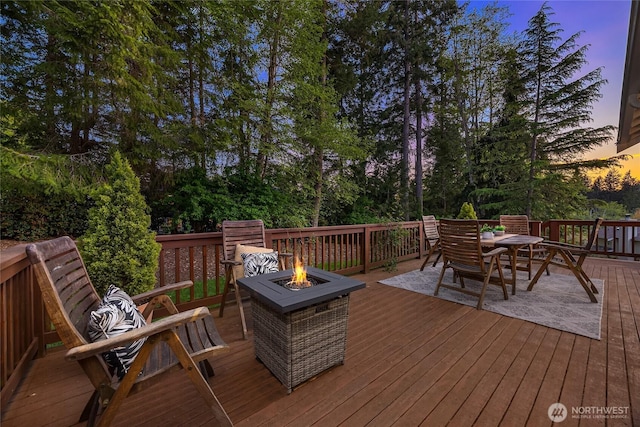1893 Commodore Ln NW, Bainbridge Island, WA 98110 - deck with a fire pit and outdoor dining space