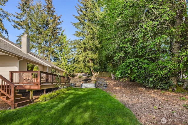 1893 Commodore Ln NW, Bainbridge Island, WA 98110 - view of grassy yard with a deck