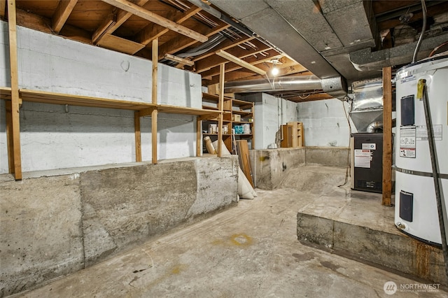 10515 NE 189th St, Bothell, WA 98011 - unfinished basement with water heater and heating unit