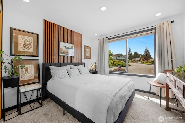 5107 23rd Ave W, Everett, WA 98203 - bedroom with recessed lighting, baseboards, and light colored carpet