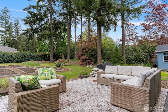 view of patio / terrace featuring outdoor lounge area