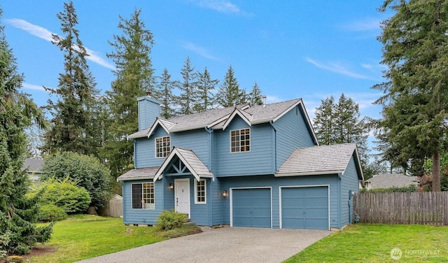28501 235th Ct SE, Maple Valley, WA 98038 - traditional-style house with a chimney, a garage, and driveway