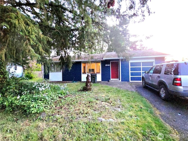 view of single story home