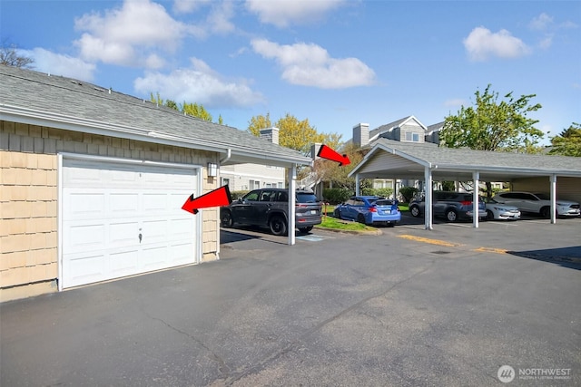 view of covered parking lot