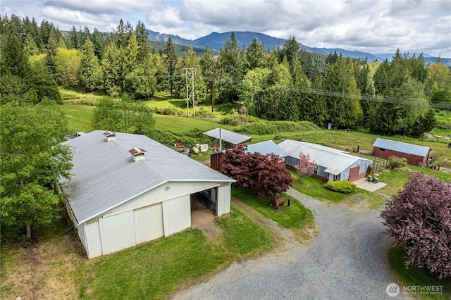 28405 59th Ave NE, Arlington, WA 98223 - drone / aerial view featuring a wooded view and a mountain view