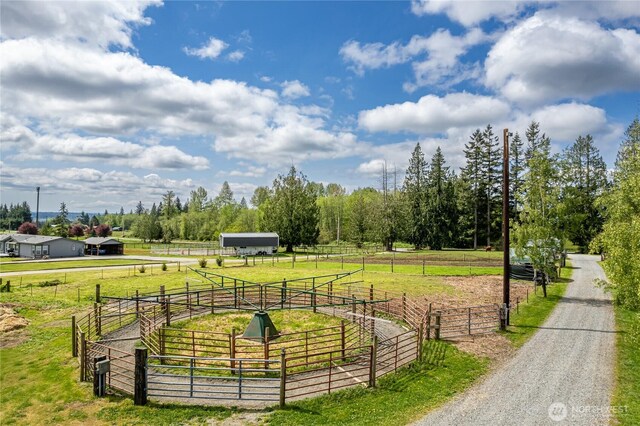 28405 59th Ave NE, Arlington, WA 98223 - view of property's community featuring a rural view, an outbuilding, an enclosed area, and an exterior structure