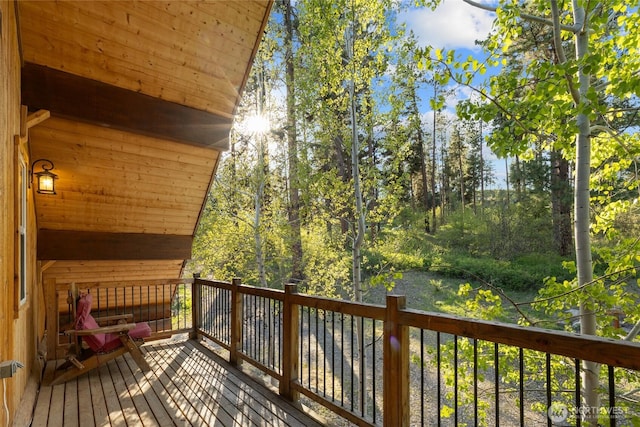view of wooden deck
