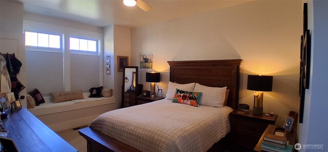 bedroom with ceiling fan