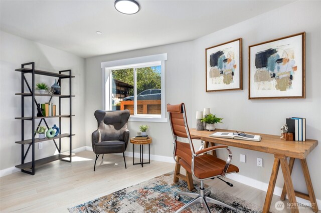 5732 Halls Lake Way, Lynnwood, WA 98036 - home office with baseboards and wood finished floors