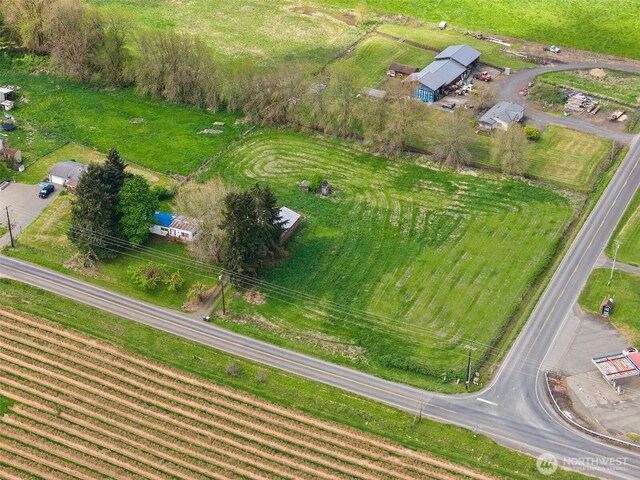 aerial view featuring a rural view