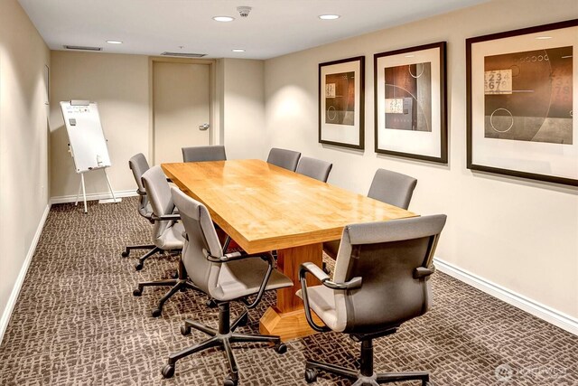 1420 Terry Ave Unit 603, Seattle, WA 98101 - carpeted home office featuring baseboards and recessed lighting