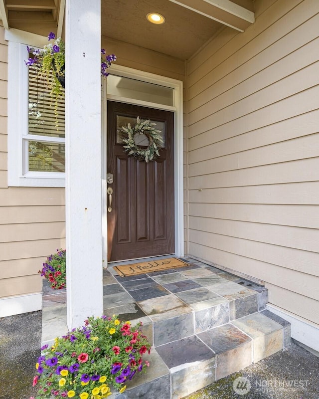 view of doorway to property