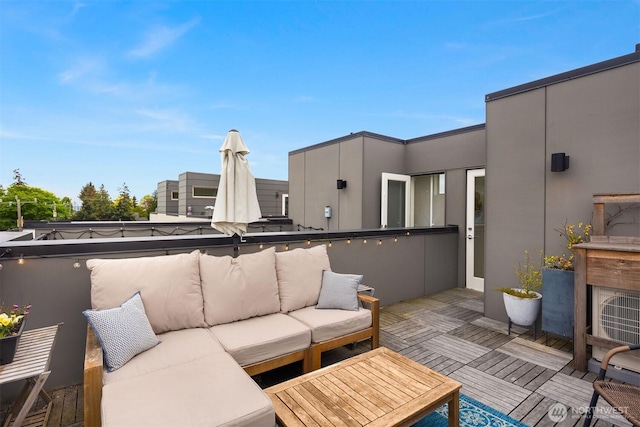 view of patio with an outdoor living space