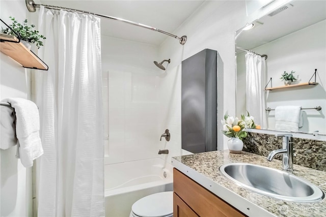 3661 Phinney Ave N Unit 208, Seattle, WA 98103 - bathroom with vanity, shower / bath combination with curtain, toilet, and visible vents