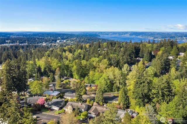 bird's eye view with a residential view and a forest view