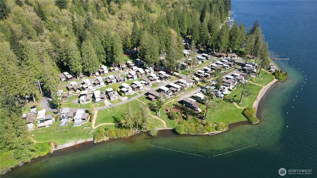 990 S Lake Whatcom Blvd Unit 65, Sedro Woolley, WA 98284 - birds eye view of property featuring a water view, a view of trees, and a residential view