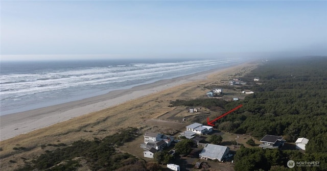 420W Lough Ln, Westport, WA 98595 - bird's eye view with a wooded view, a water view, and a beach view