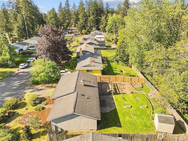 bird's eye view featuring a residential view