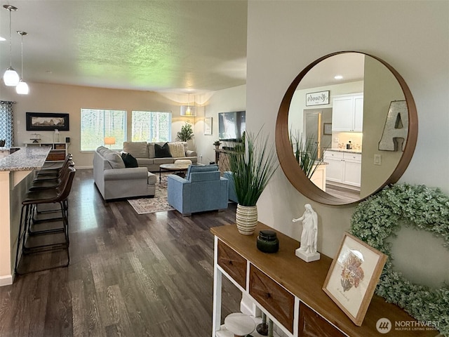 118 Woodview Ln, Napavine, WA 98596 - living area with baseboards and dark wood-style floors