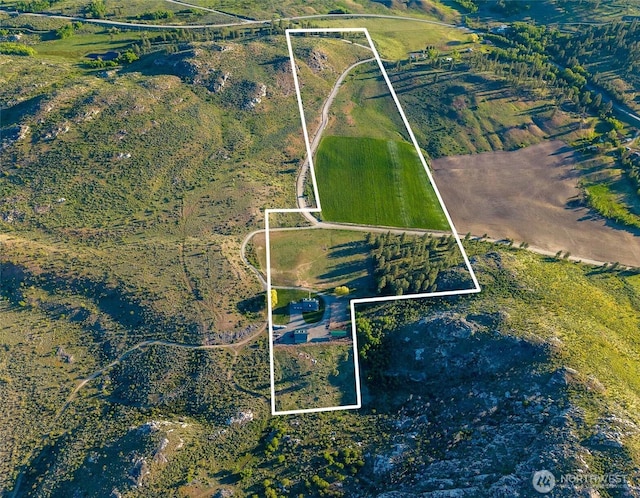 13 Fox Mountain Rd, Okanogan, WA 98840 - aerial view of sparsely populated area featuring property parcel outlined