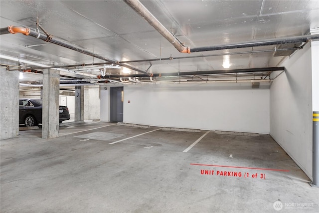 view of parking garage