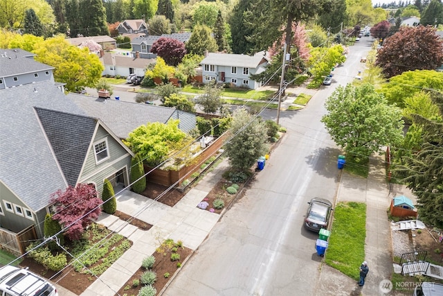 drone / aerial view with a residential view