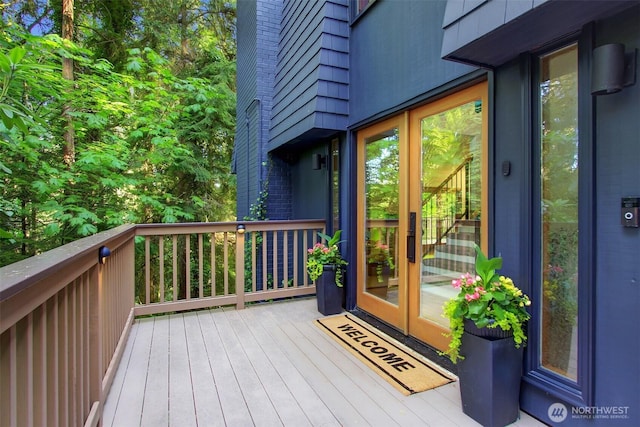 deck with french doors