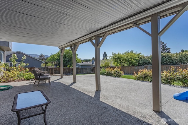 view of patio / terrace featuring a fenced backyard
