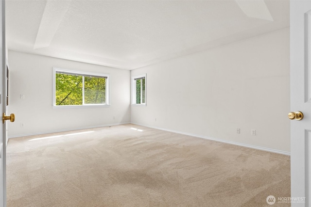 spare room with baseboards and carpet flooring
