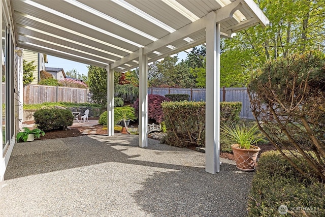view of patio / terrace with a fenced backyard