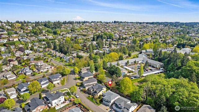 bird's eye view with a residential view