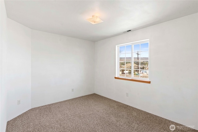 carpeted spare room with visible vents
