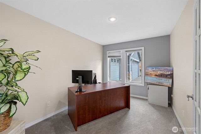 6211 116th Ave NE, Kirkland, WA 98033 - office featuring carpet, baseboards, and recessed lighting