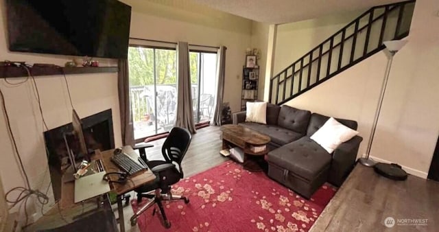 office with wood finished floors