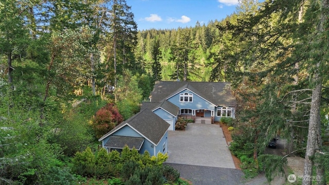 161 E Heron Cv, Shelton, WA 98584 - aerial view with a forest view