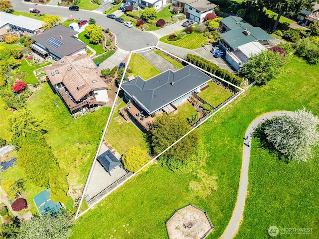 birds eye view of property featuring a residential view