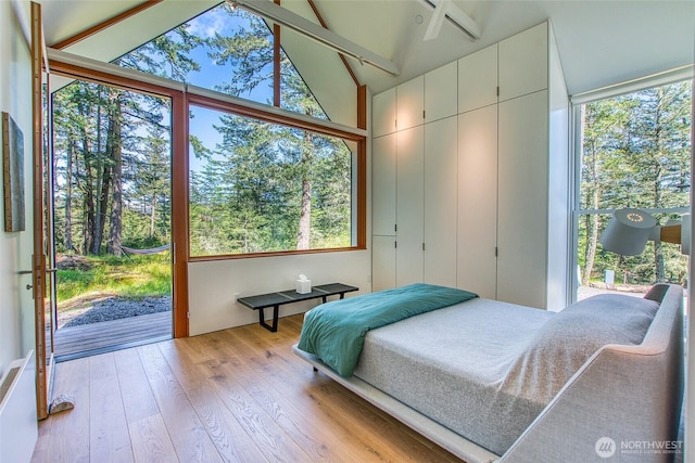 51 Lakshmi Rd, Orcas Island, WA 98245 - bedroom with wood finished floors and lofted ceiling