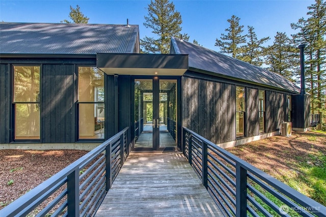 51 Lakshmi Rd, Orcas Island, WA 98245 - property entrance with central AC, french doors, and metal roof