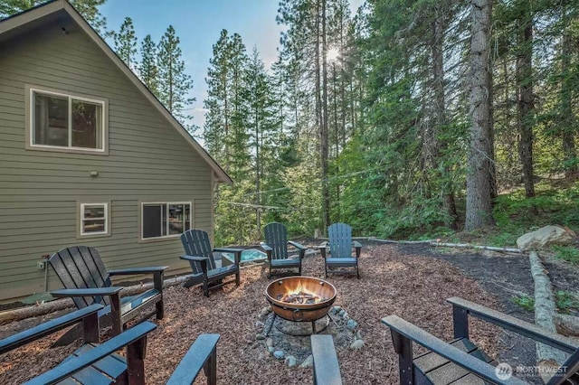 41 Hawkeye, Ronald, WA 98940 - view of patio featuring an outdoor fire pit