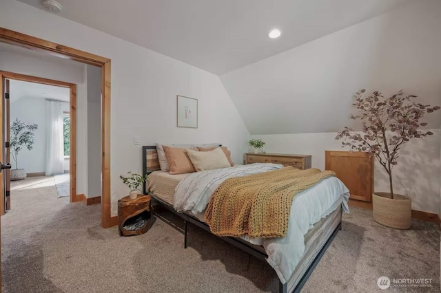 41 Hawkeye, Ronald, WA 98940 - bedroom with recessed lighting, vaulted ceiling, baseboards, and carpet floors