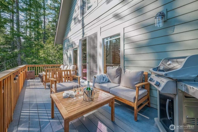 41 Hawkeye, Ronald, WA 98940 - wooden terrace featuring grilling area and outdoor lounge area