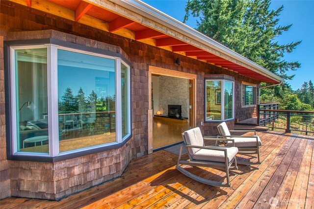 97 Snowberry Ln, Orcas Island, WA 98245 - view of wooden terrace