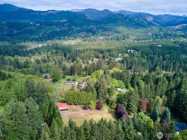 597 Yale Bridge Rd, Ariel, WA 98603 - aerial view with a mountain view and a forest view