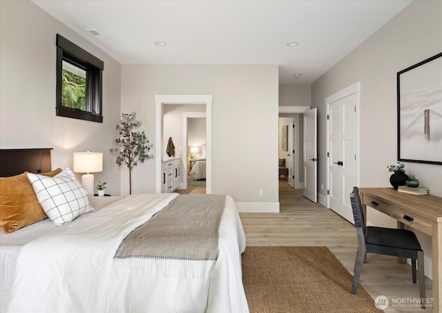4306 Quaternary Rd, Clinton, WA 98236 - bedroom with recessed lighting, baseboards, and light wood-style flooring