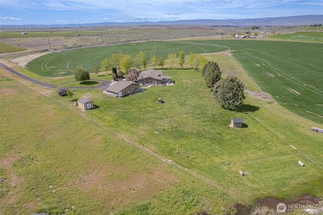 bird's eye view with a rural view