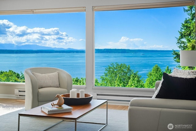 water view featuring mountains