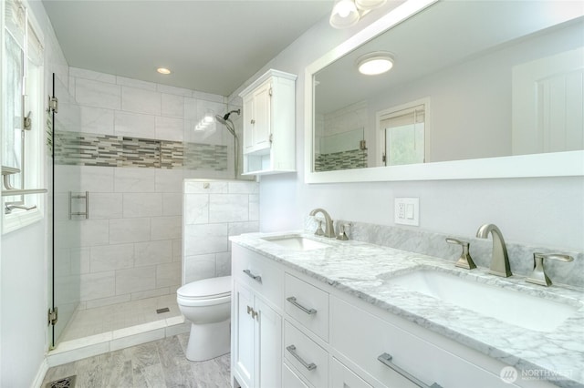 958 Abbott Rd, Walla Walla, WA 99362 - bathroom with toilet, a shower stall, and a sink